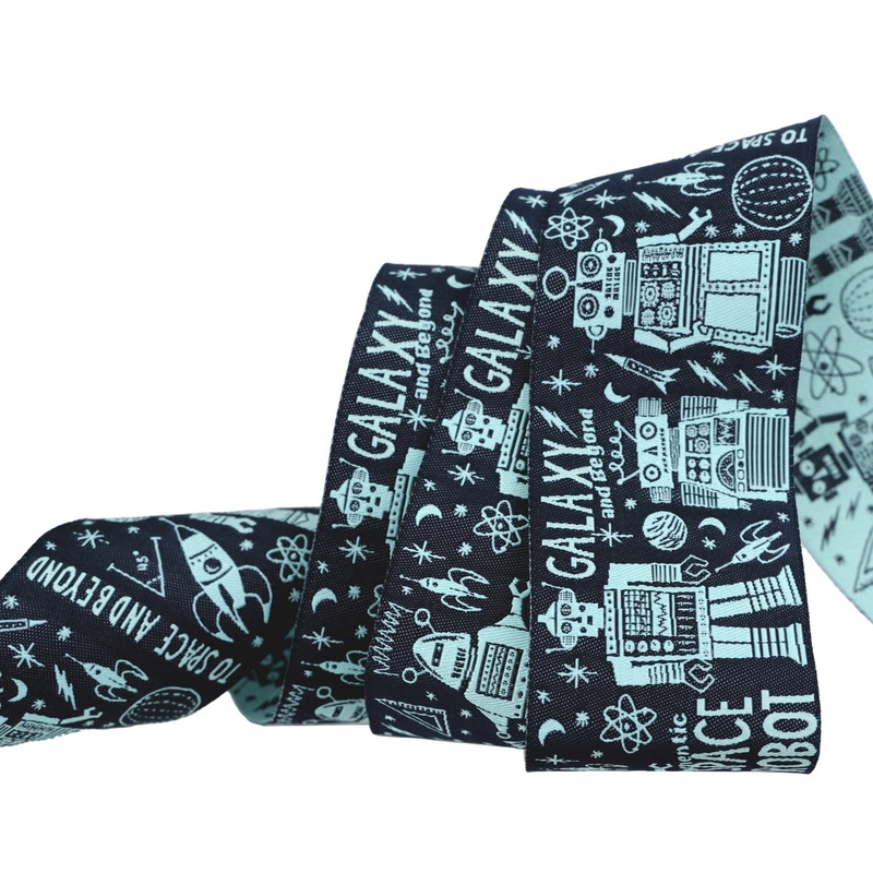 PREORDER – 3, 2, 1… Blastoff – Space Robot in Night Sky 2″ – by Stacy Iest Hsu – One Yard