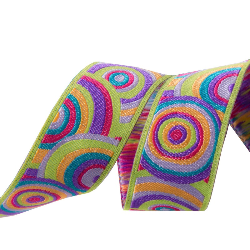 Target in lime, purple and pink by Kaffe Fassett – 7/8″ -by the yard
