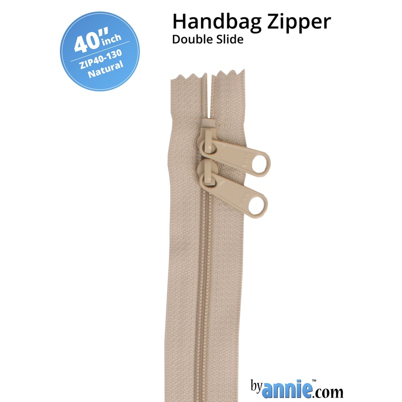 40″ Handbag Zipper – Double Slide – Natural