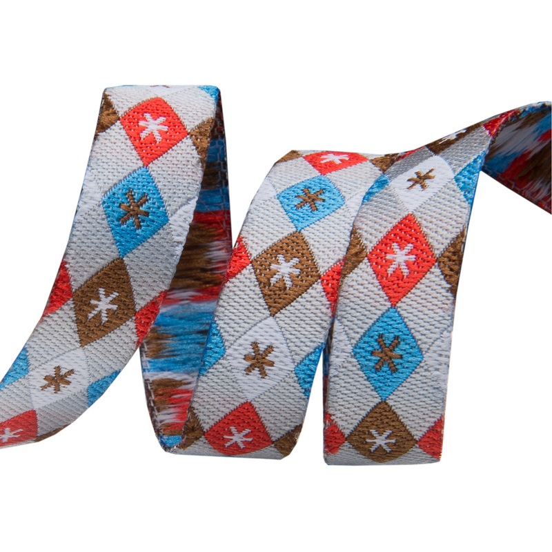 Argyle and Stars on Gray – 3/8″ width – by Jessica Jones – One Yard