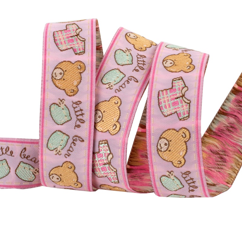 Bear on Pink  – 7/8″ – by the yard