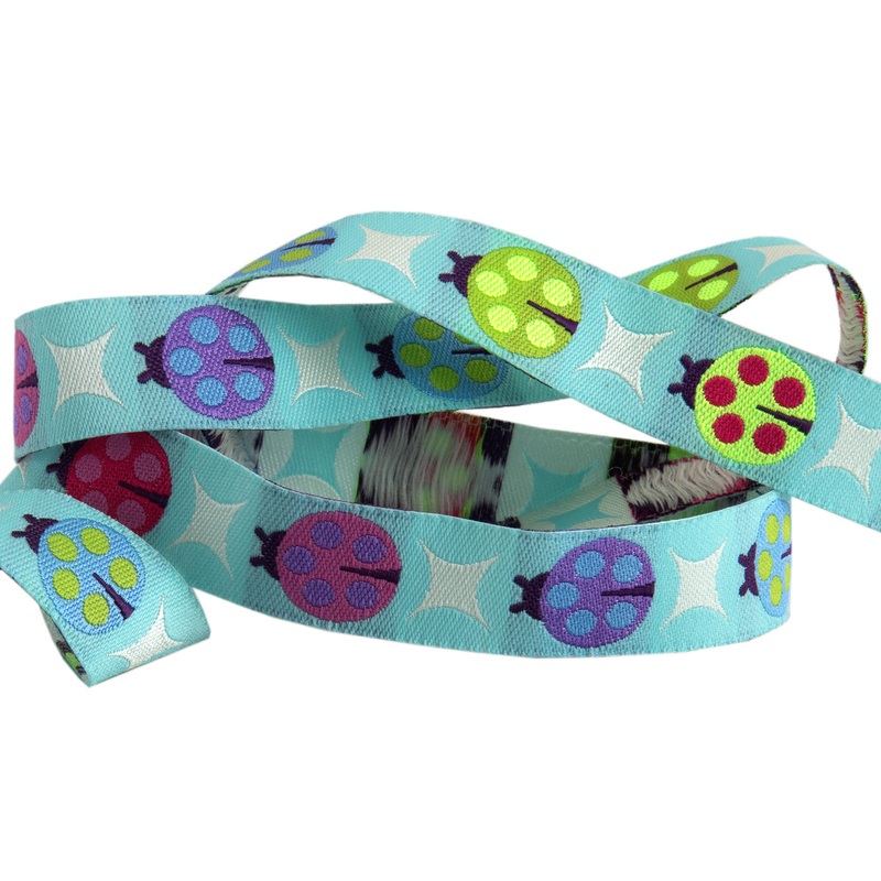 Painted Ladies on Aqua 5/8″-Glimmer Tula Pink Tiny Beasts-by the yard