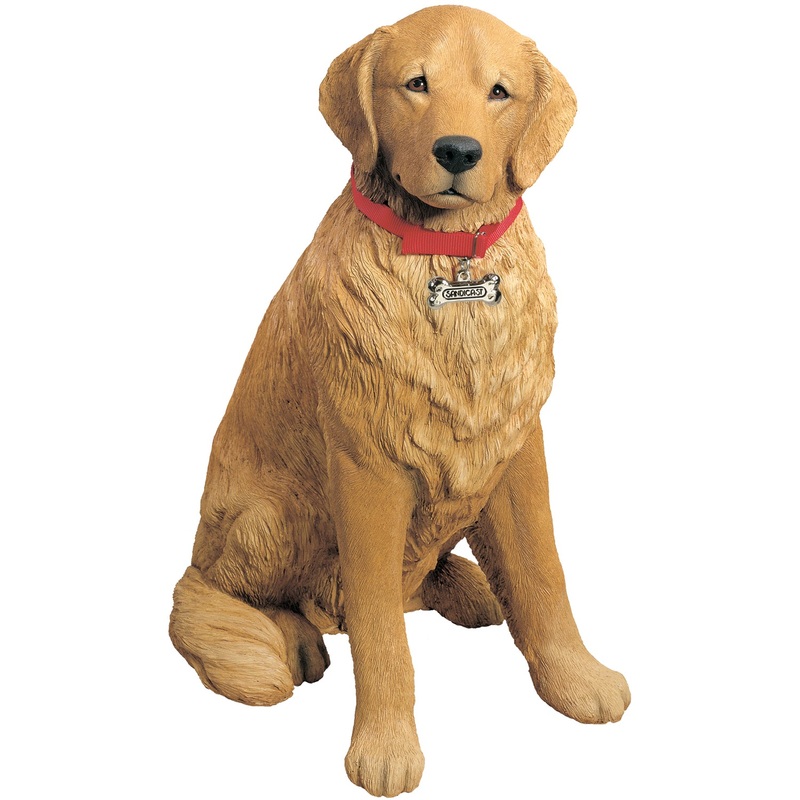 Sandicast “Life Size Large” Sitting Golden Retriever Dog Sculpture
