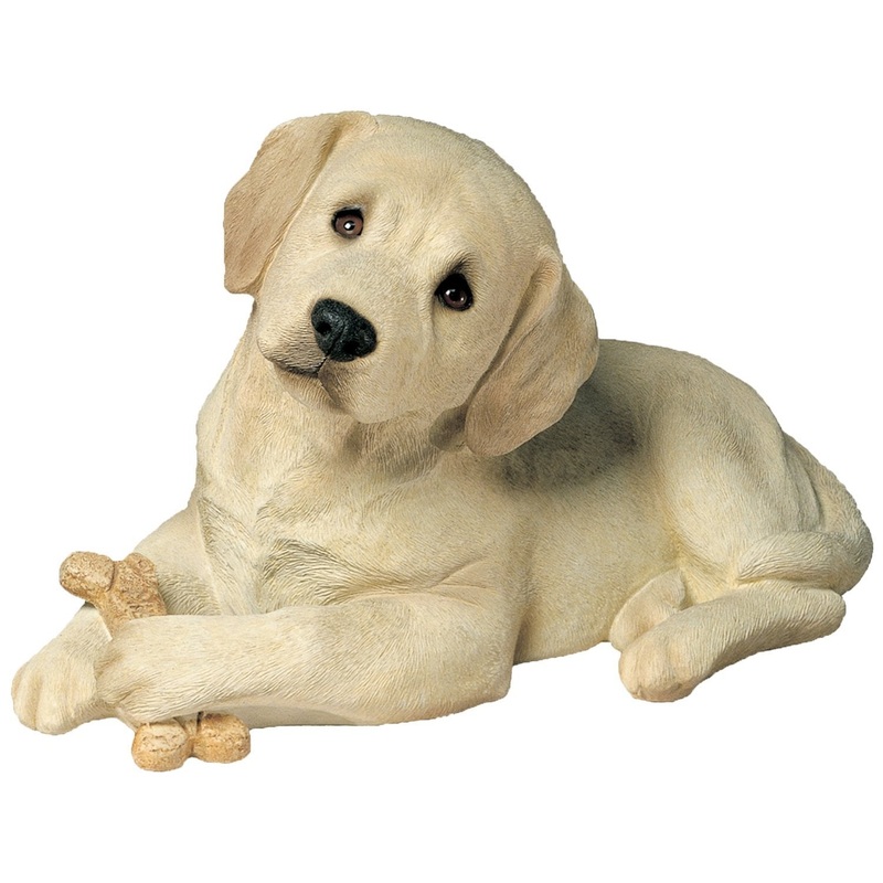 Sandicast “Life Size” Lying Yellow Labrador Retriever Pup Dog Sculpture
