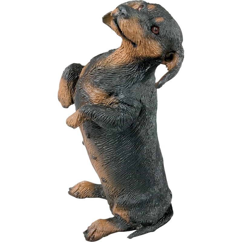 Sandicast “Mid Size” Sitting Pretty Black Dachshund Dog Sculpture