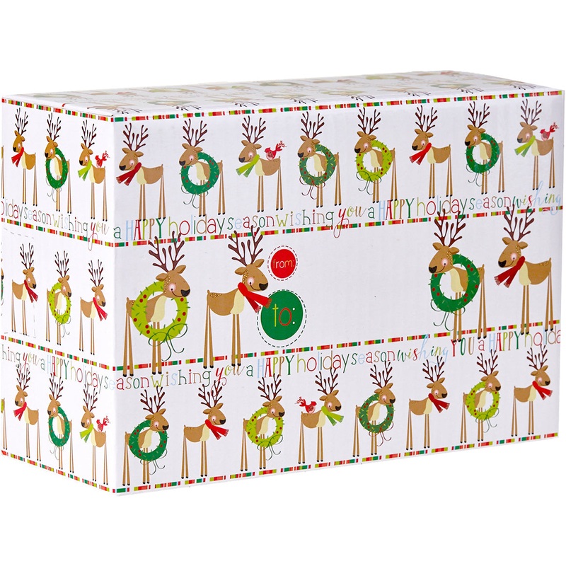 Cute Reindeer Small Christmas Printed Gift Mailing Boxes