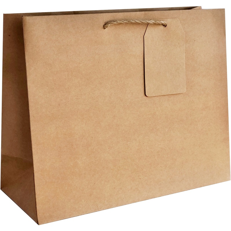 Heavyweight Solid Large Gift Bags, Natural Kraft