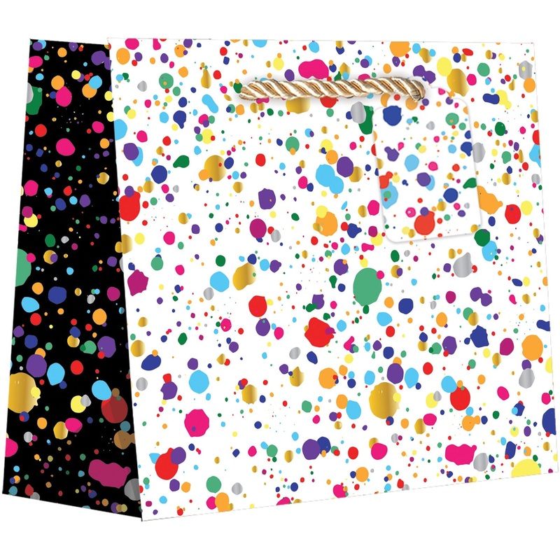 Large Gift Bags, Splatter with Foil Accents