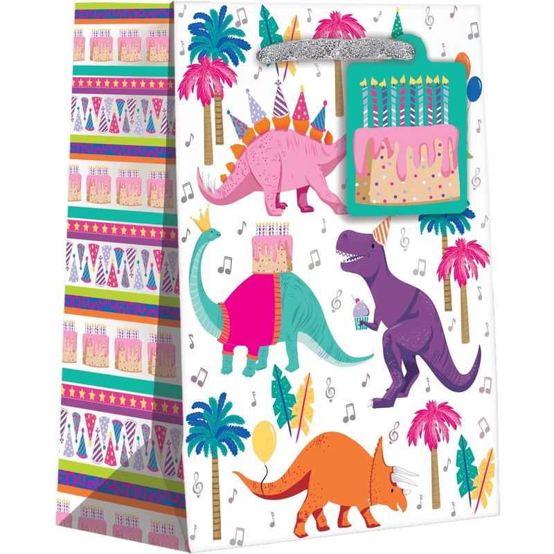 Medium Birthday Gift Bags, Dino Party