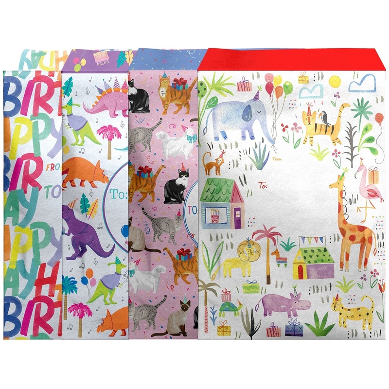 12 Count Birthday Medium  Decorative Foam Padded Mailing Envelopes