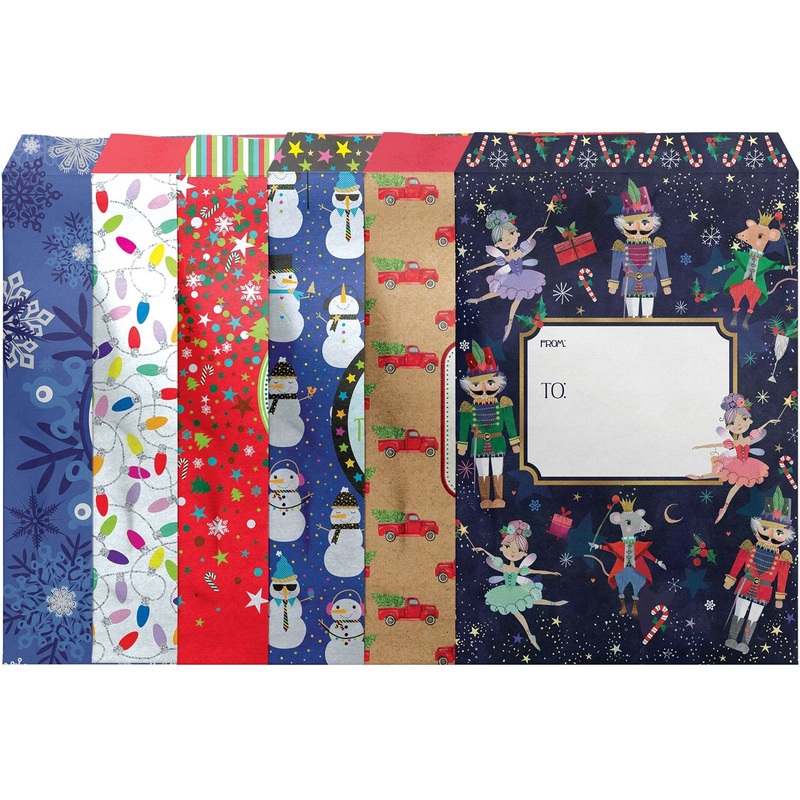 12 Count Small Christmas Decorative Foam Padded Mailing Envelopes