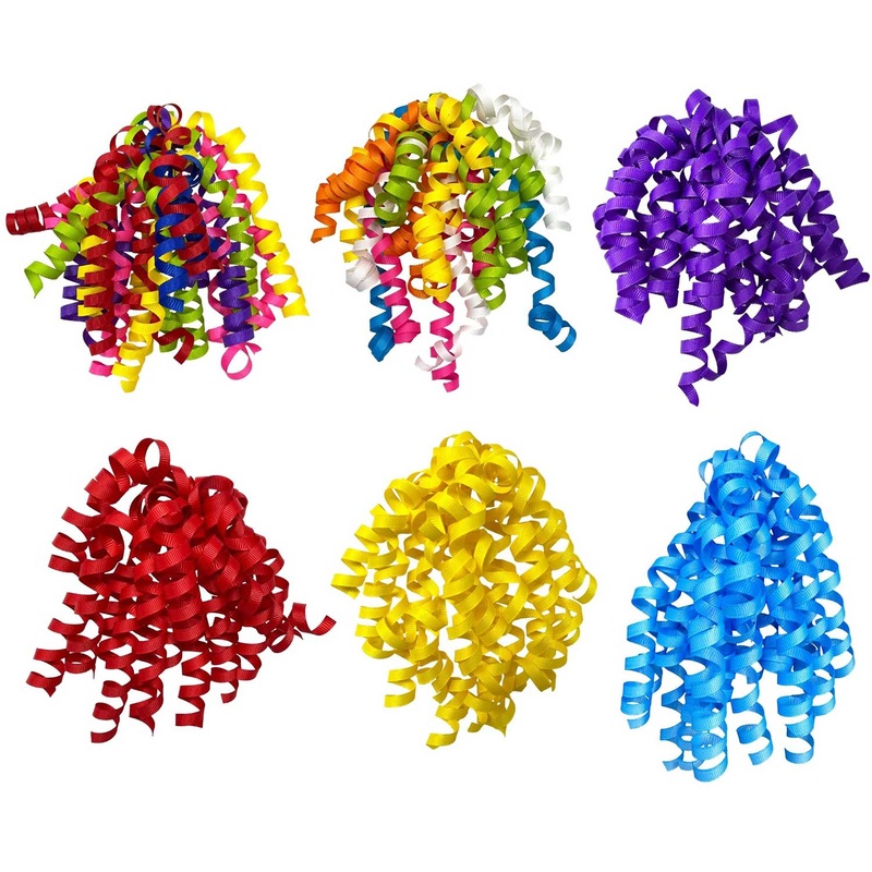 6-Count Self-Adhesive Bright Curly Bows Gift Wrap Accessory