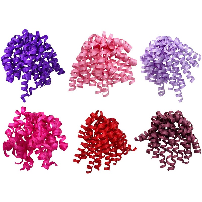 6-Count Self-Adhesive Love Curly Bows Gift Wrap Accessory