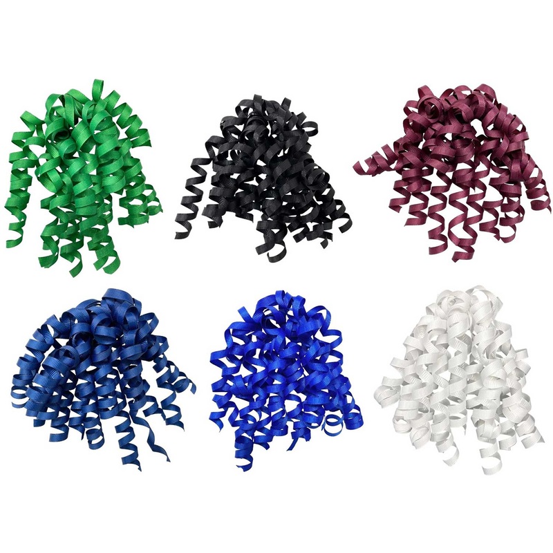 6-Count Self-Adhesive Mature Color Curly Bows Gift Wrap Accessory