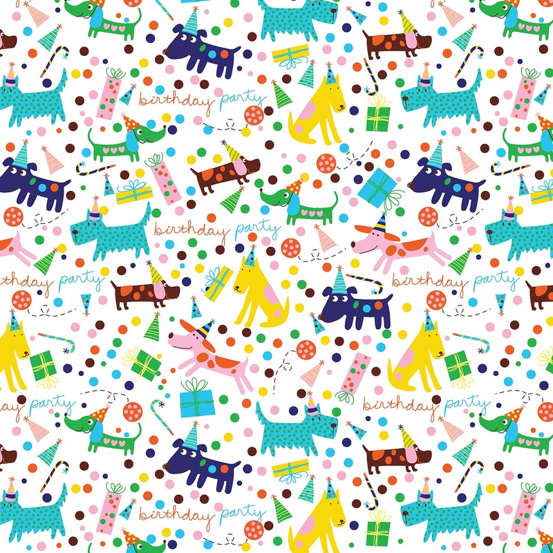 Barkday Dogs Birthday Gift Wrap