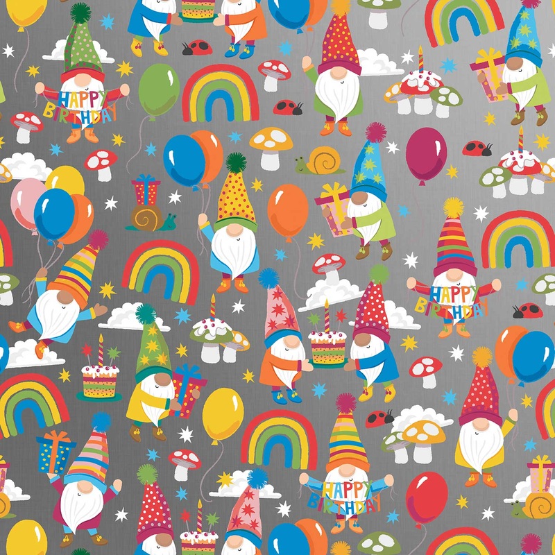 Birthday Gnomes Gift Wrap
