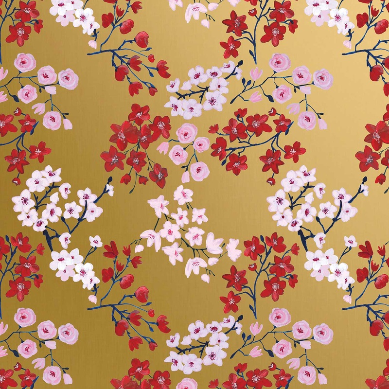 Drifting Blossoms Floral Gift Wrap
