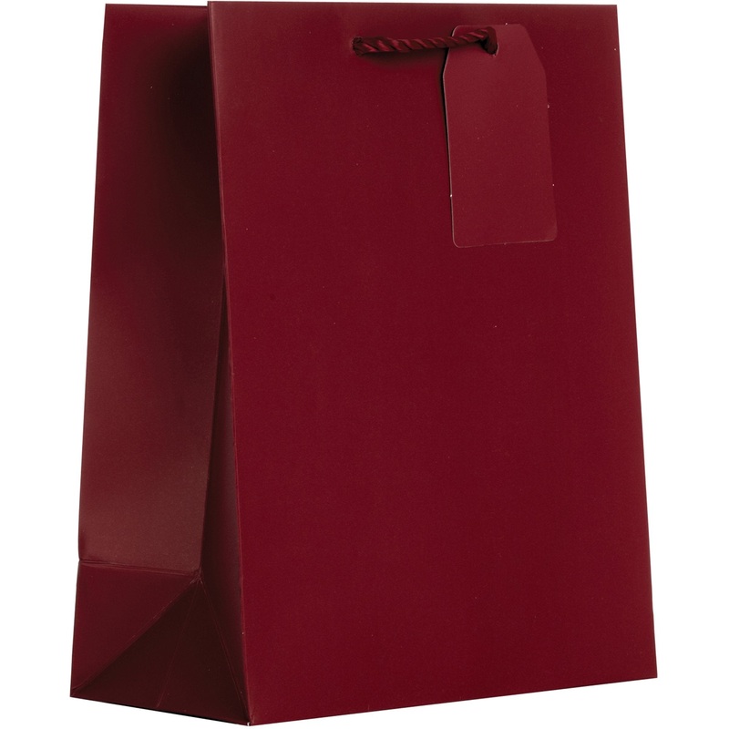 Heavyweight Solid Small Gift Bags, Burgundy