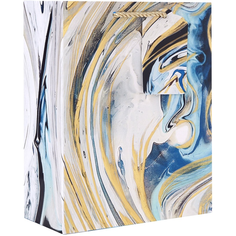 Small Matte Gift Bags with Foil, Marbleized