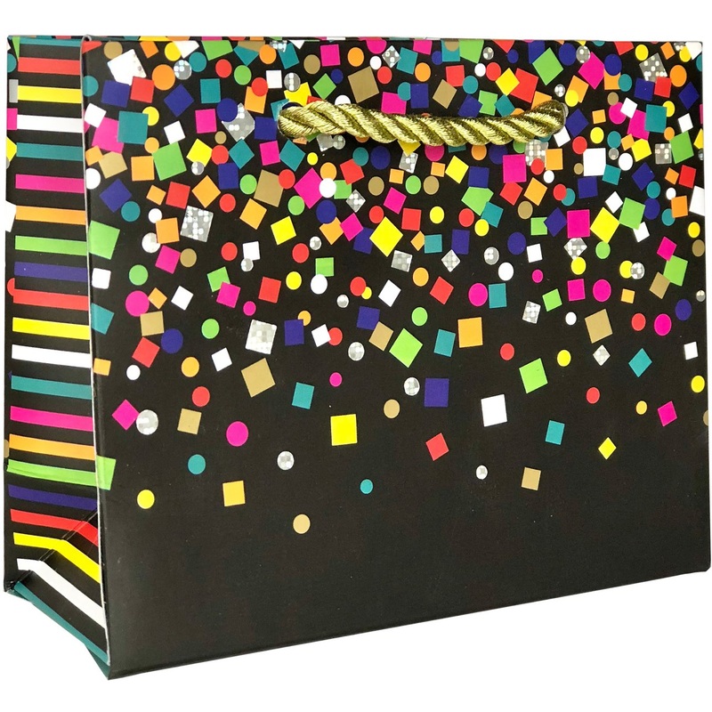 Tiny Matte Birthday Party Gift Bags with Holographic, Confetti