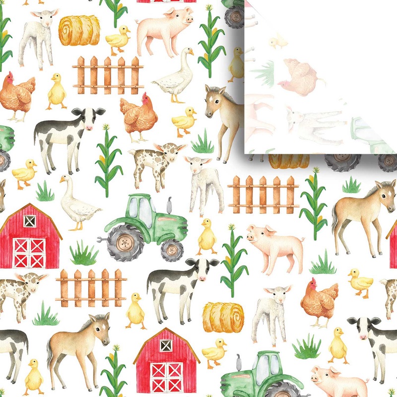Farm Animals 20″ x 30″ Baby Gift Tissue Paper