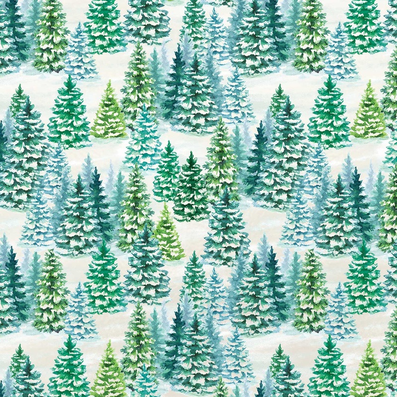 Snowy Trees Christmas Gift Wrap