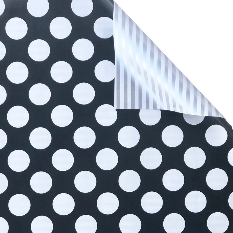 Two-Sided Black Silver Gift Wrap