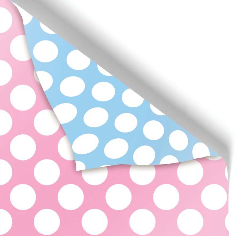 Two-Sided Pastel Pink Blue Gift Wrap