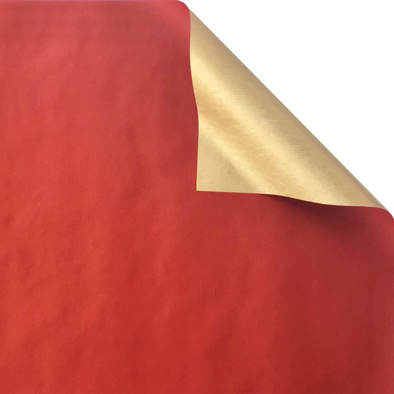 Two-Sided Red Gold Kraft Gift Wrap