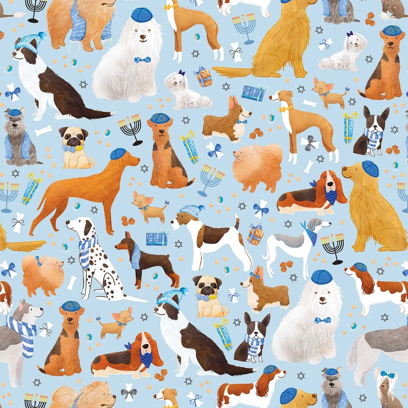 Yamaka Dog Hanukkah Gift Wrap