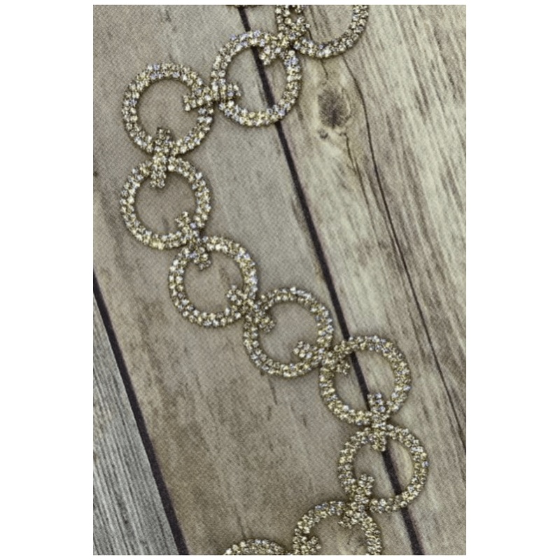 3′ Circle Embellished Garland with Hooks: Gold