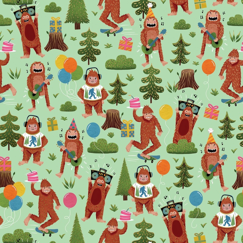 Bigfoot Party Birthday Gift Wrap