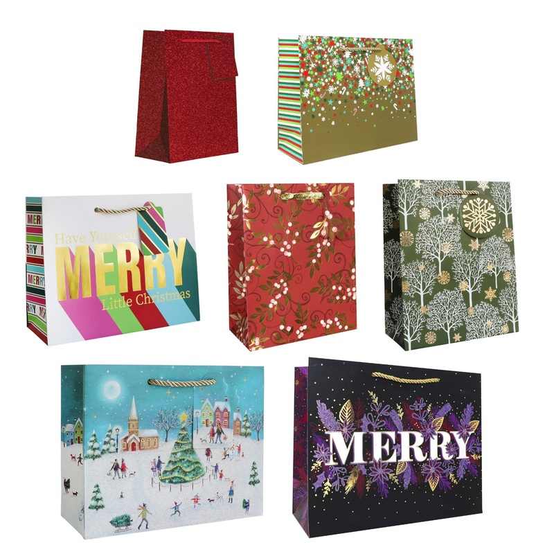 Elegant Christmas Gift Bag Bundle, 7-Count
