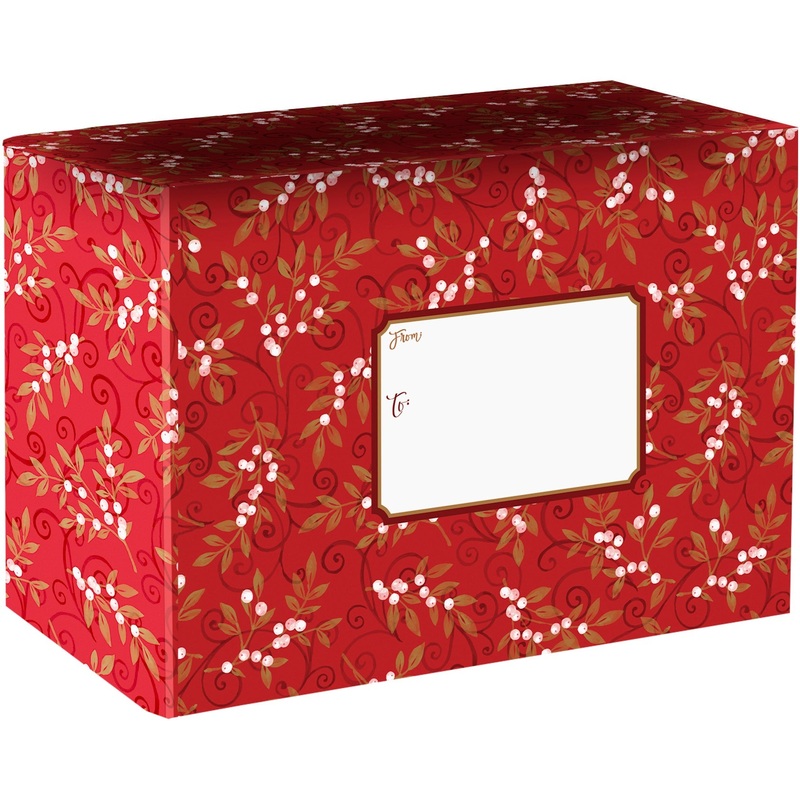 Holiday Floral Medium Christmas Printed Gift Mailing Boxes