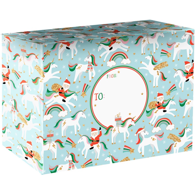 Merry Unicorns Small Christmas Printed Gift Mailing Boxes