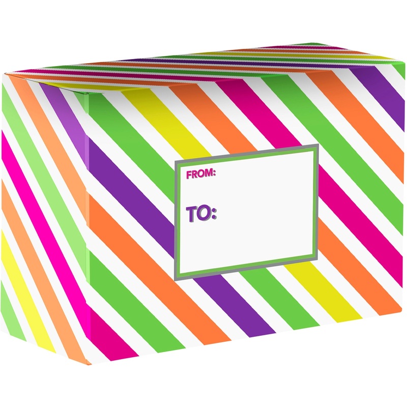 Neon Stripe Medium Birthday Printed Gift Mailing Boxes