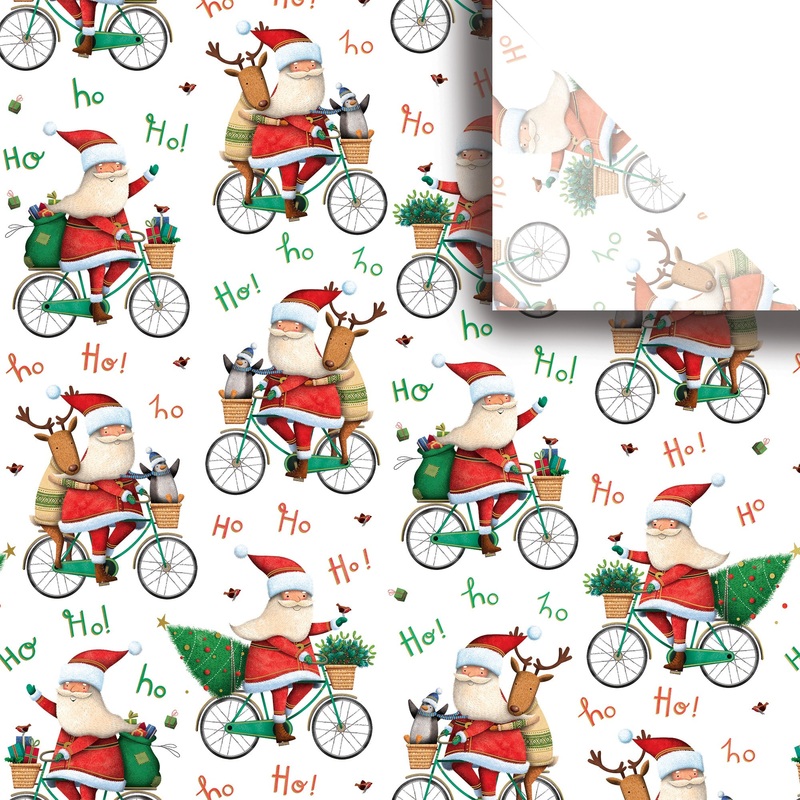 Santa Bicycle Christmas Gift Tissue Paper