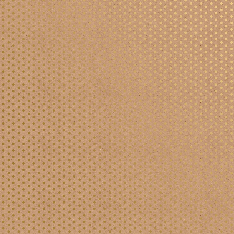 Two-Sided Gold Dot & Stripe on Kraft Gift Wrap