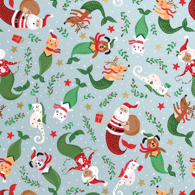 Undersea Holiday Christmas Gift Wrap