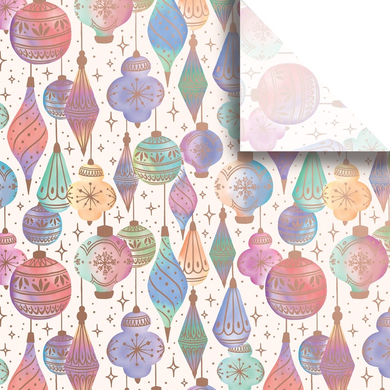 Watercolor Ornaments 20″ x 30″ Christmas Gift Tissue Paper