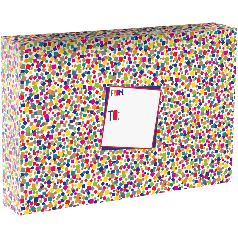 White Confetti Large Birthday Printed Gift Mailing Boxes