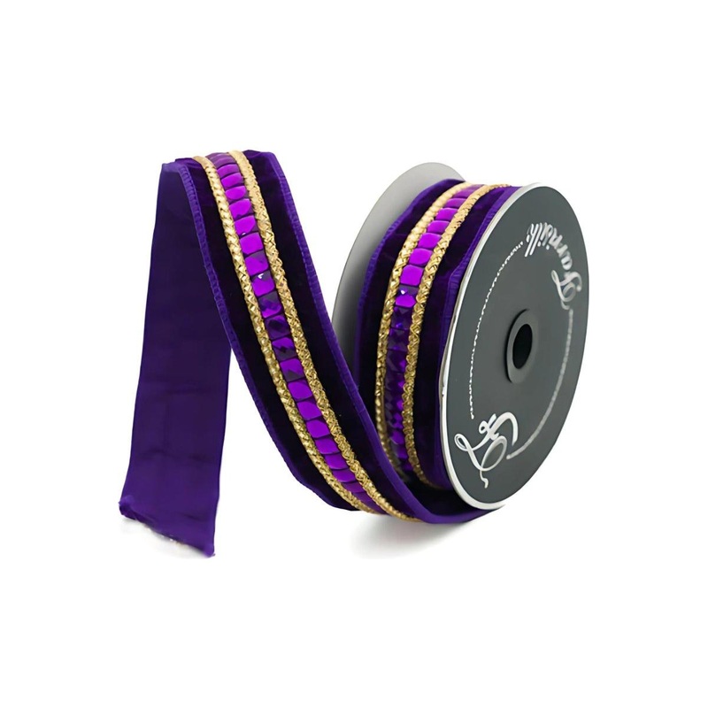 1.5″ Farrisilk Gemstone Ribbon: Purple (5 Yards)