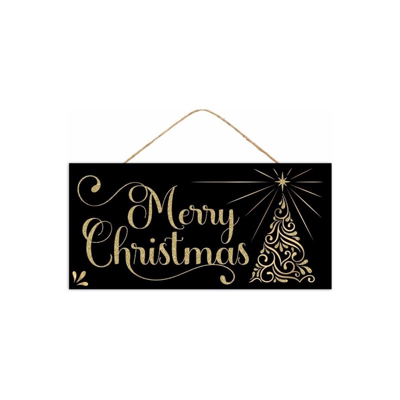12″ Wooden Sign: Glitter Christmas Swirl Tree