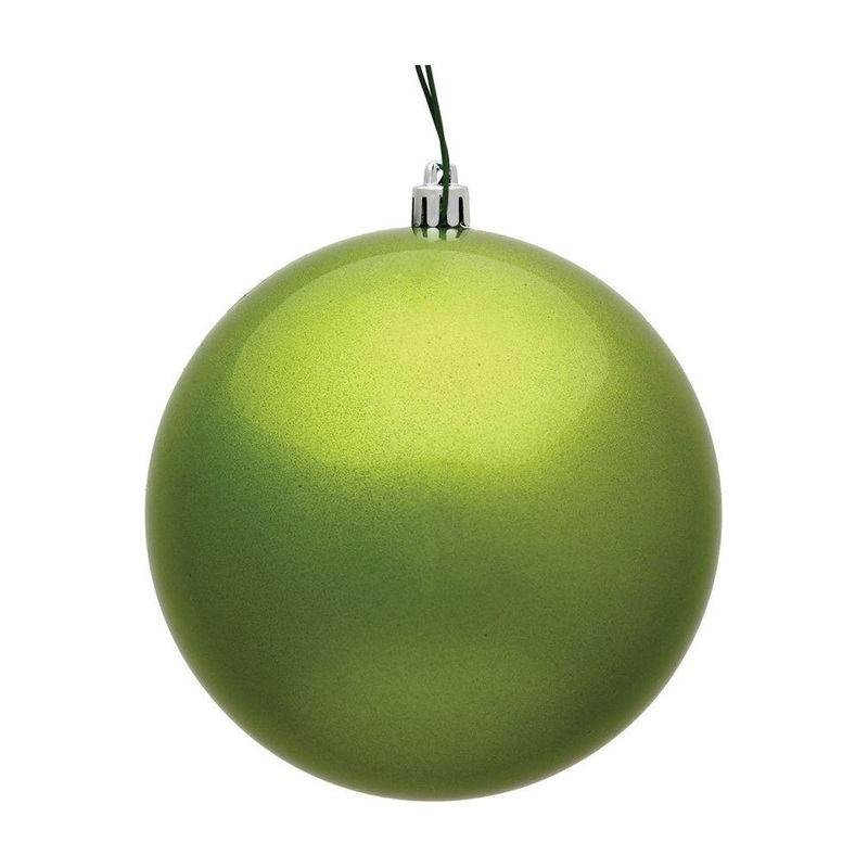 4″ Candy Lime Green Ball Christmas Tree Ornament (6 pack)