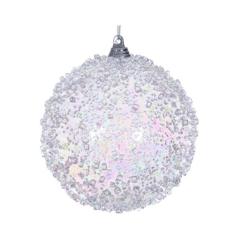 4″ Clear Iridescent Bead Ball