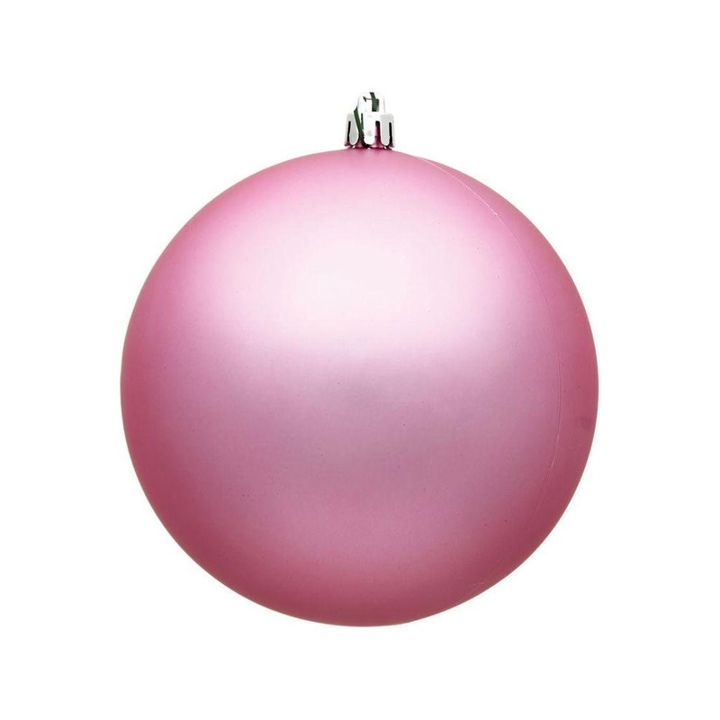 4″ Pink Matte Ball Christmas Tree Ornament (6 pack)