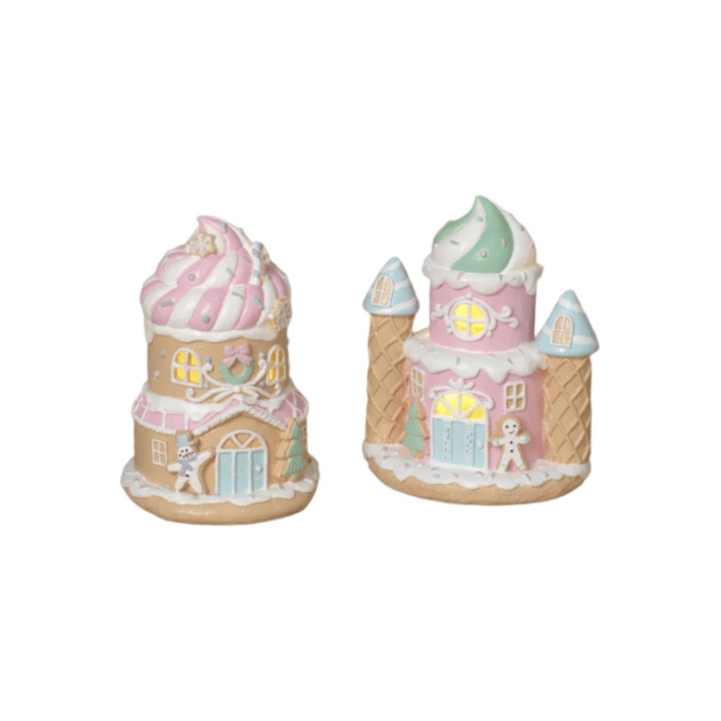 6.5″ Lighted Resin Holiday Ice Cream House