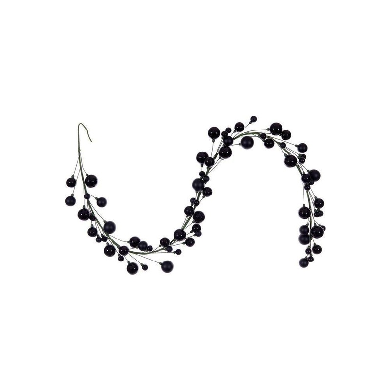 6′ Ball Branch Garland: Black