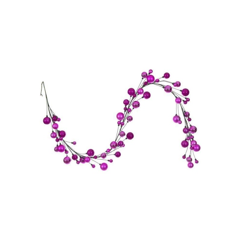6′ Ball Branch Garland: Hot Pink