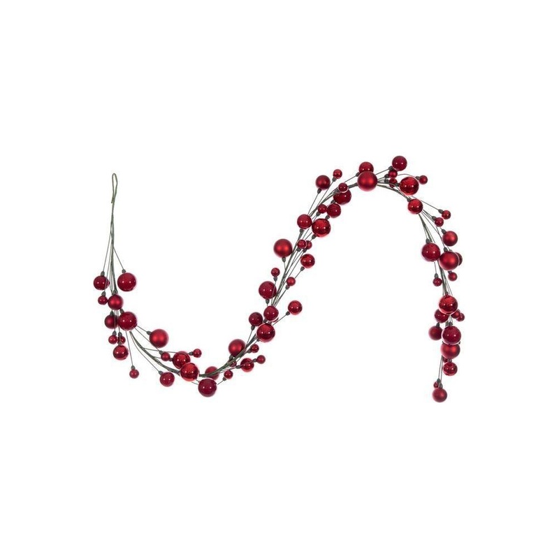 6′ Ball Branch Garland: Red